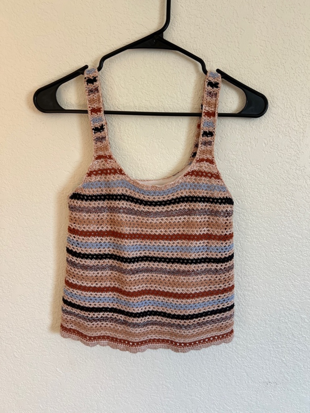 Jessica Simpson Crochet Striped Tank